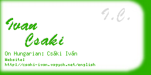 ivan csaki business card